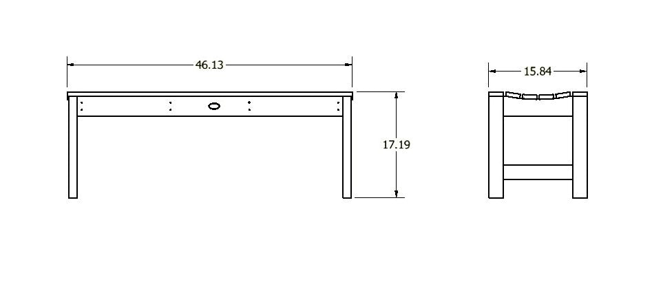 4ft Blue Ridge backless bench measurements