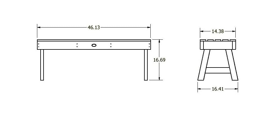 Aurora Backless Bench - 4ft