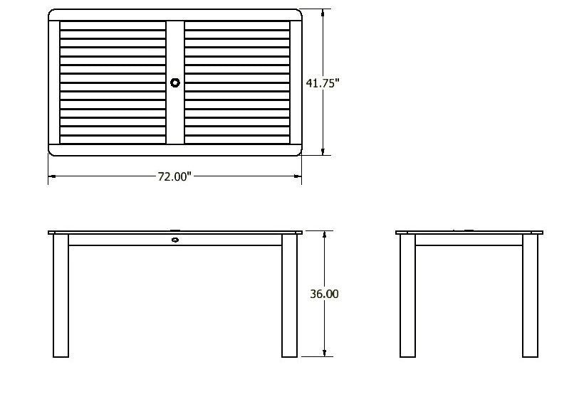 Homestead Rectangular 42in x 72in Counter Height Table