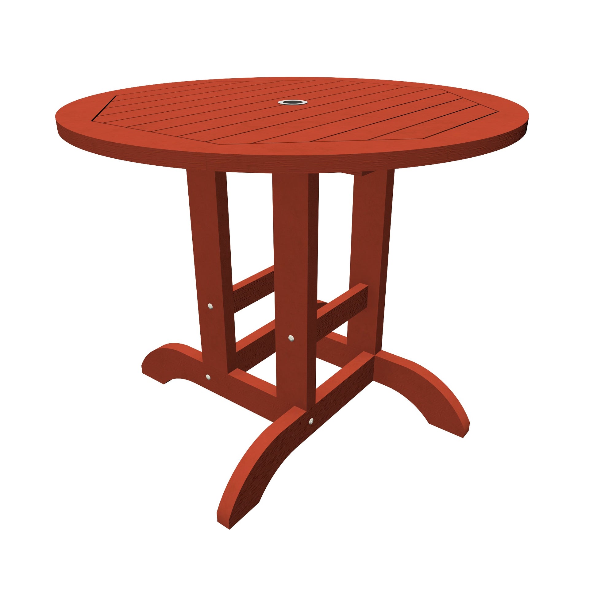 Homestead 36” diameter dining height table in Rustic Red