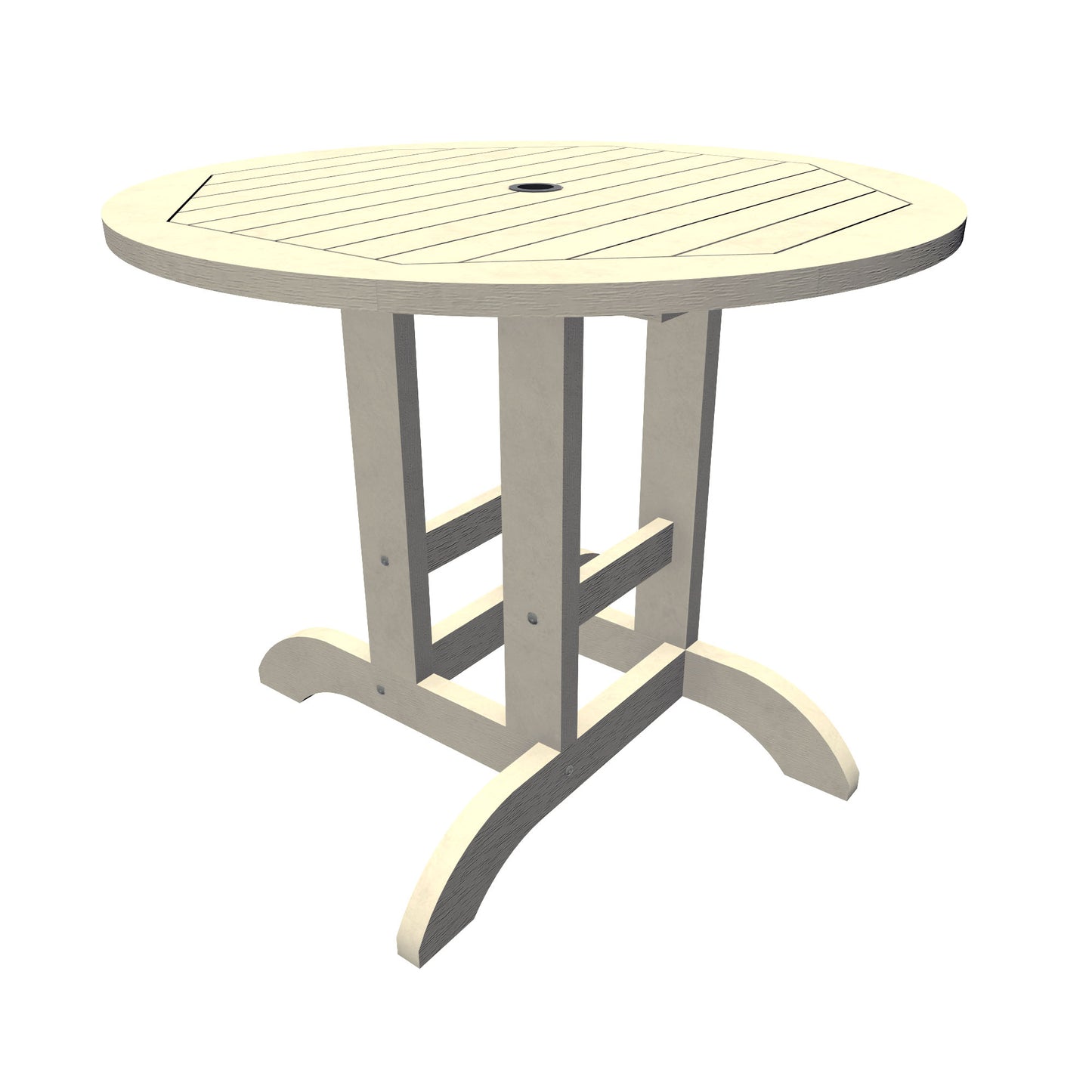 Homestead 36” diameter dining height table in Whitewash