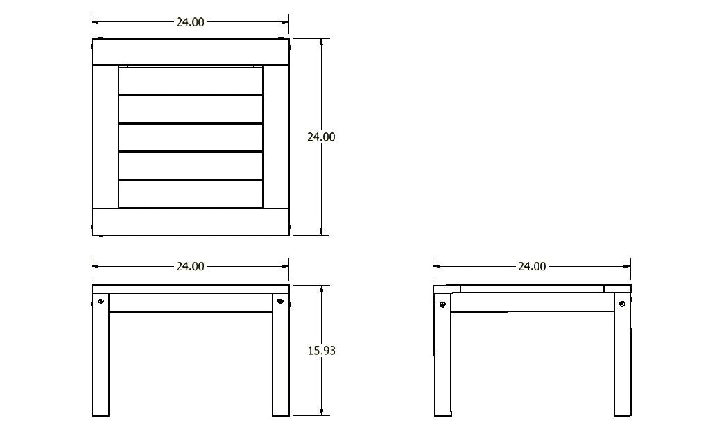 Adirondack side table measurements