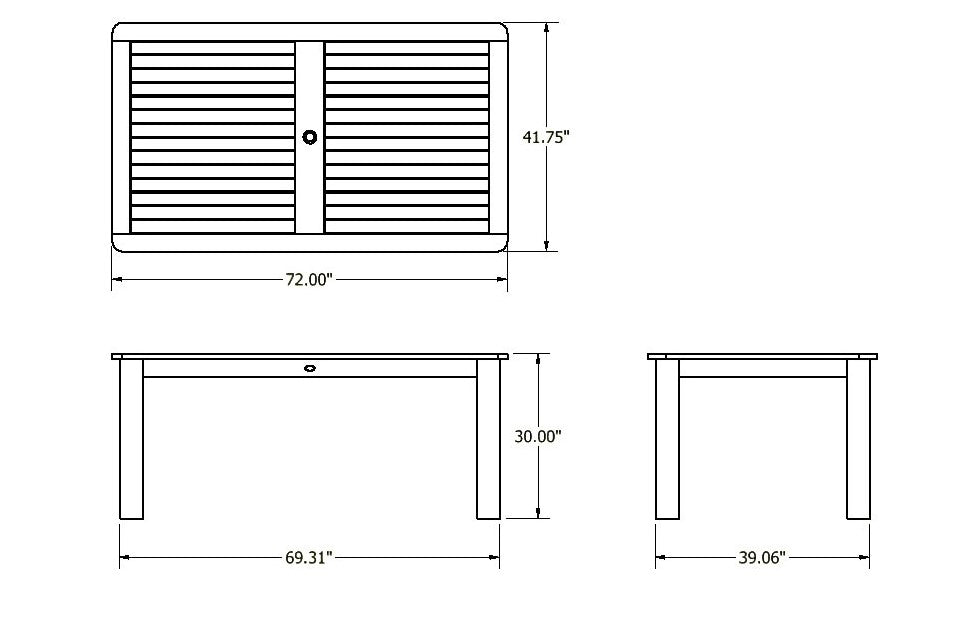 Homestead Rectangular 42in x 72in Dining Table - Dining Height
