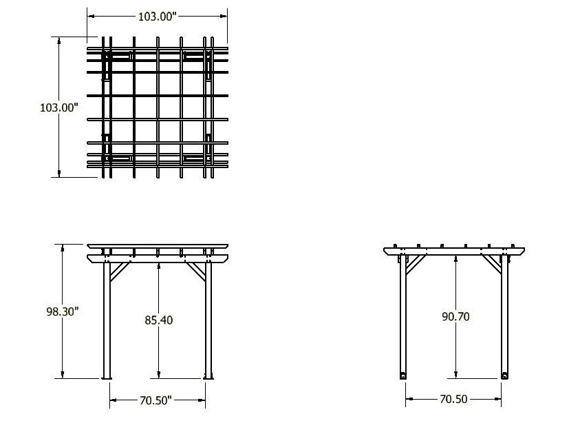 St. Clair 8 x 8 Pergola Measurements