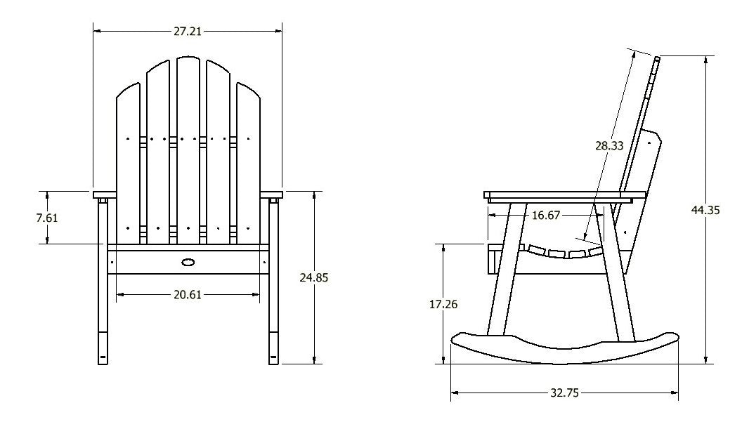Lighthouse garden rocking chair measurements