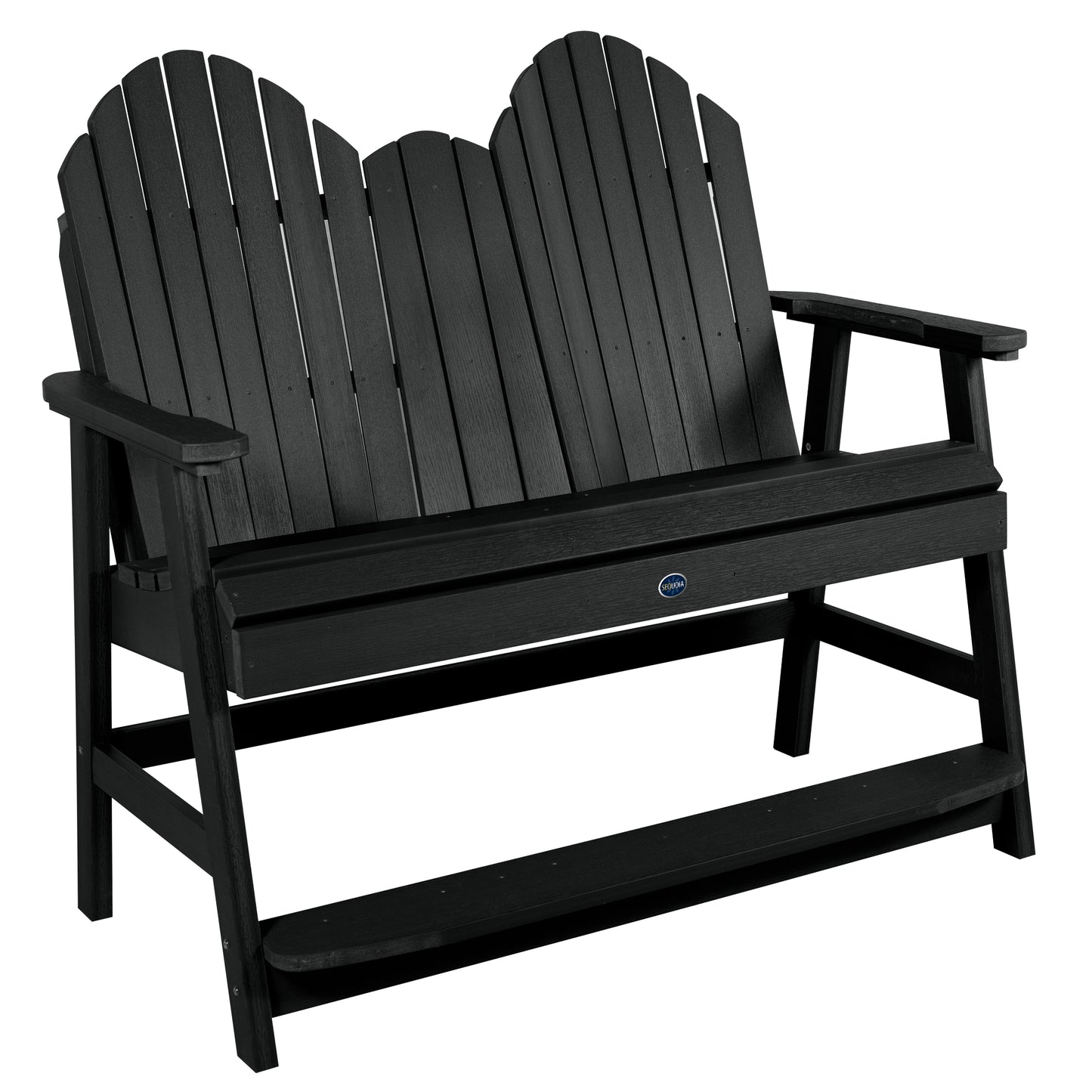 Lighthouse counter height Adirondack bench in Black