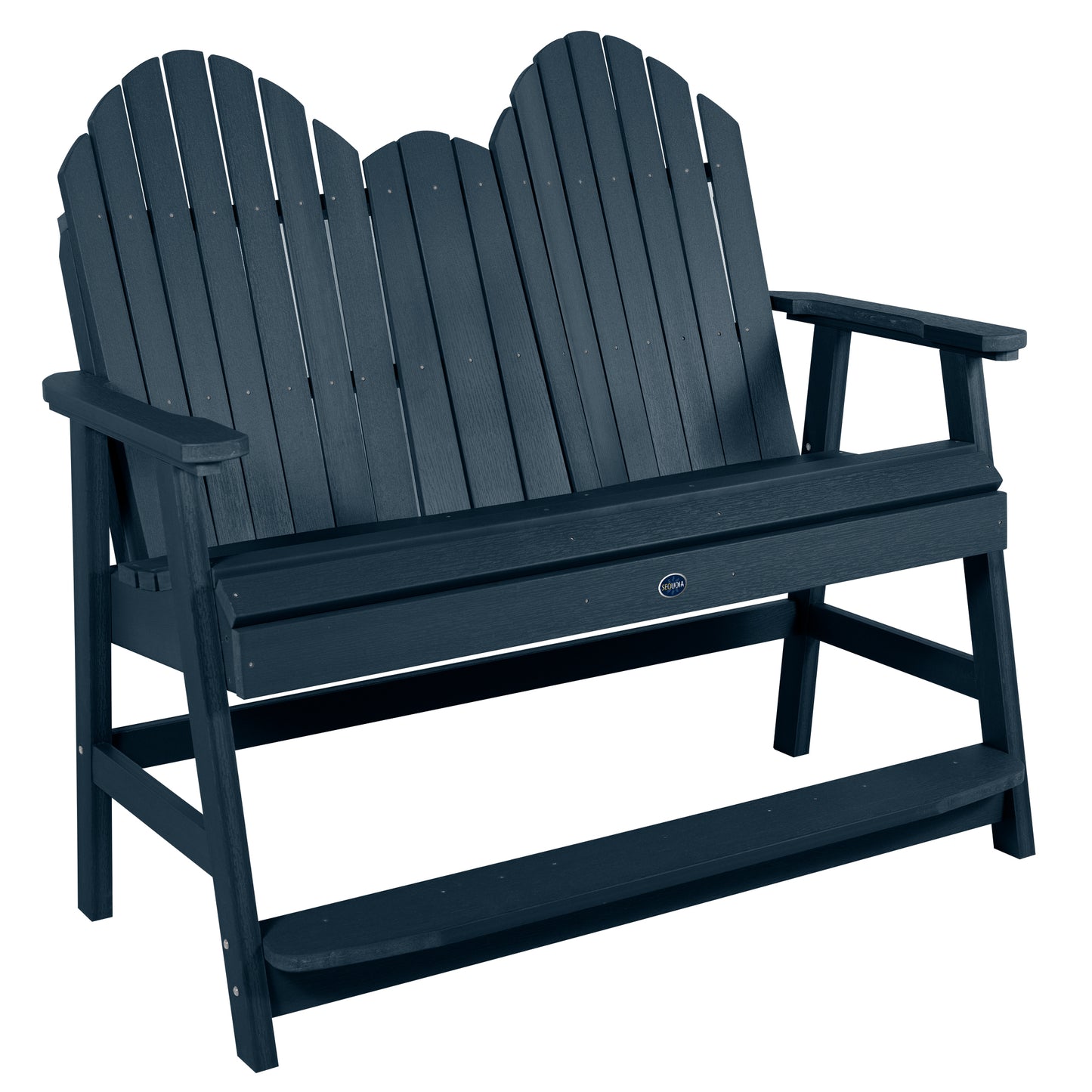 Lighthouse counter height Adirondack bench in Federal Blue