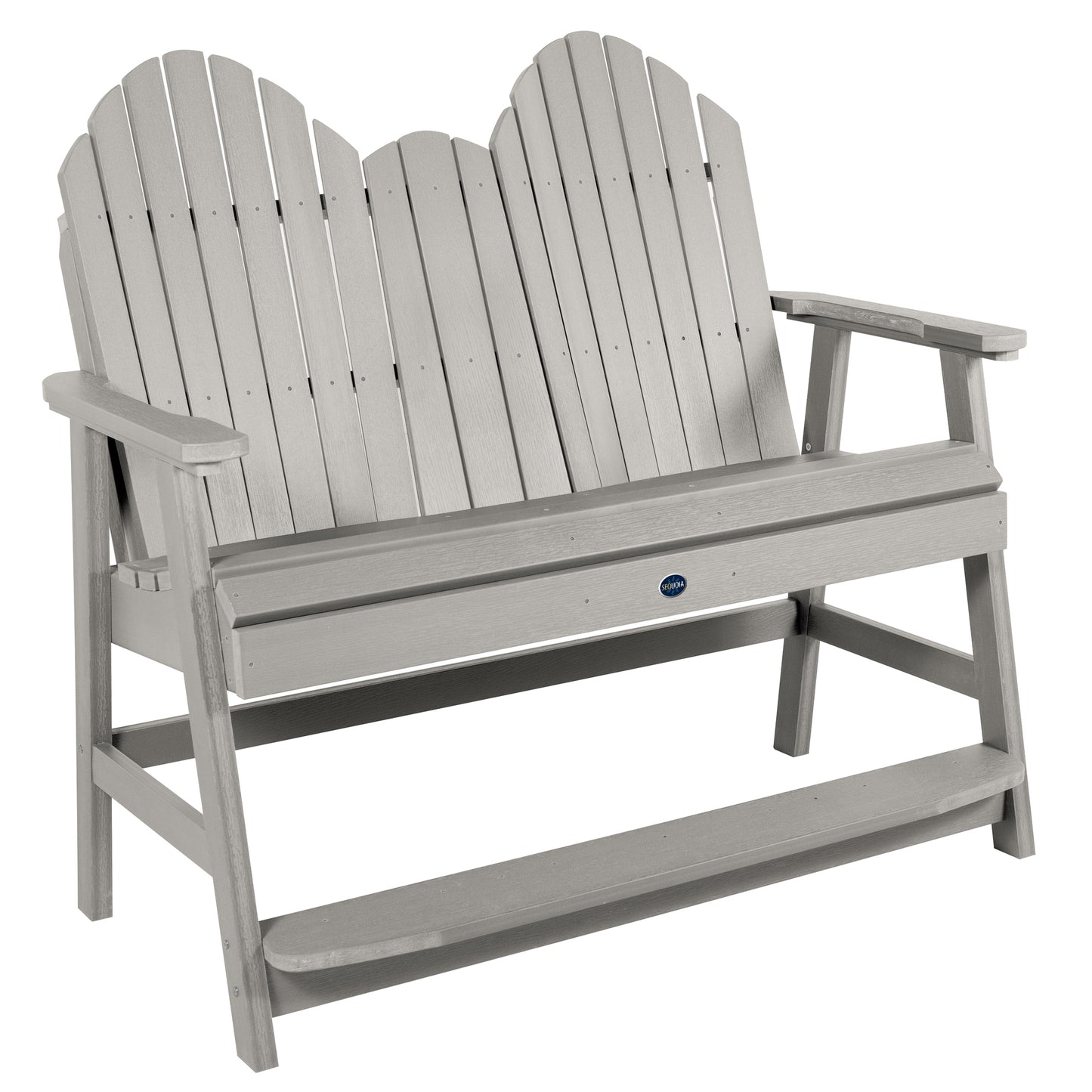 Lighthouse counter height Adirondack bench in Harbor Gray