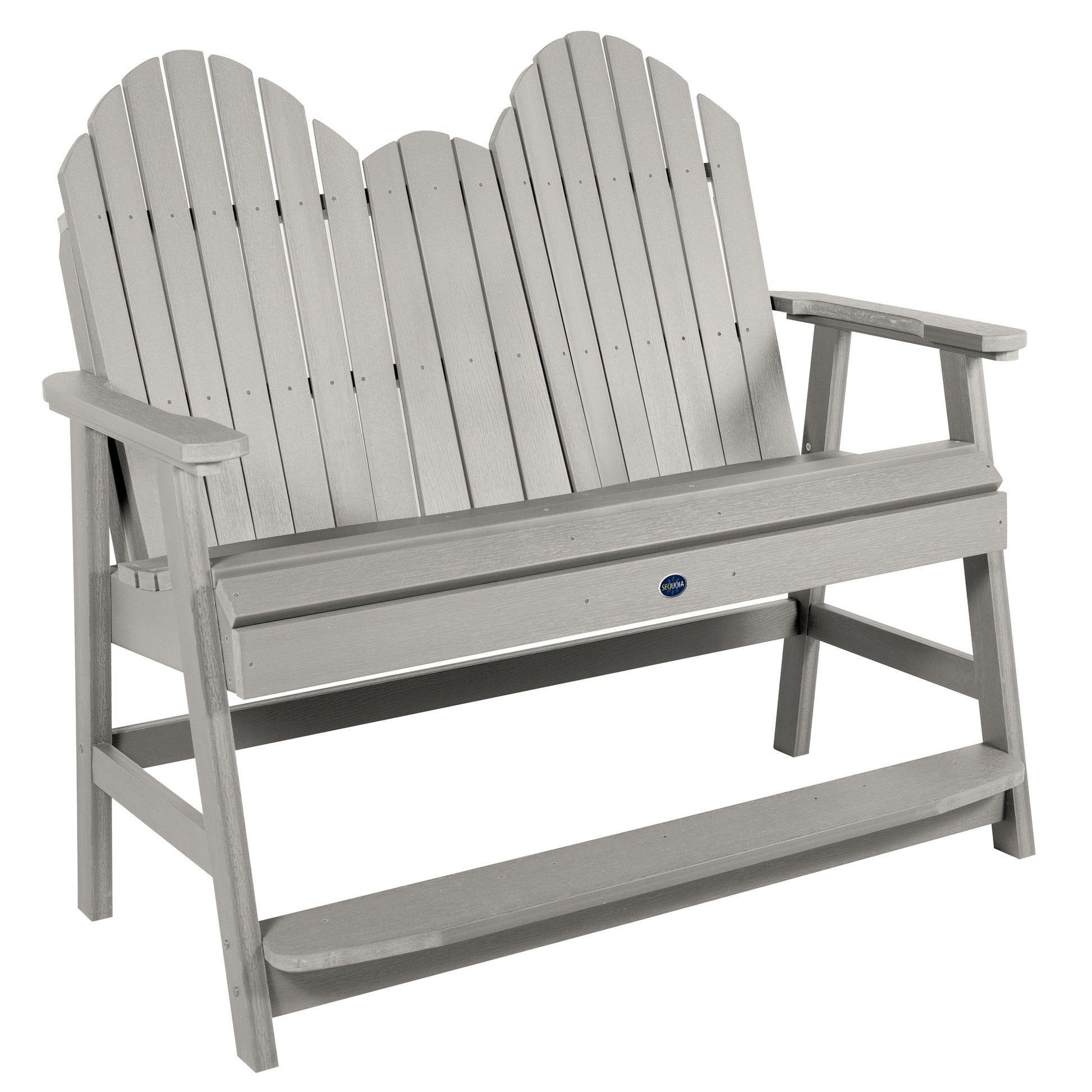 Lighthouse counter height Adirondack bench in Harbor Gray