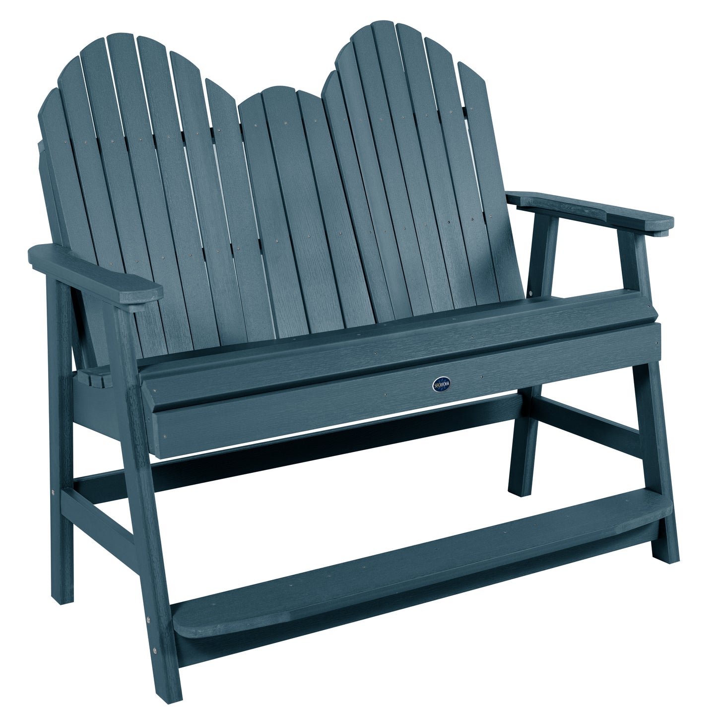 Lighthouse counter height Adirondack bench in Nantucket Blue