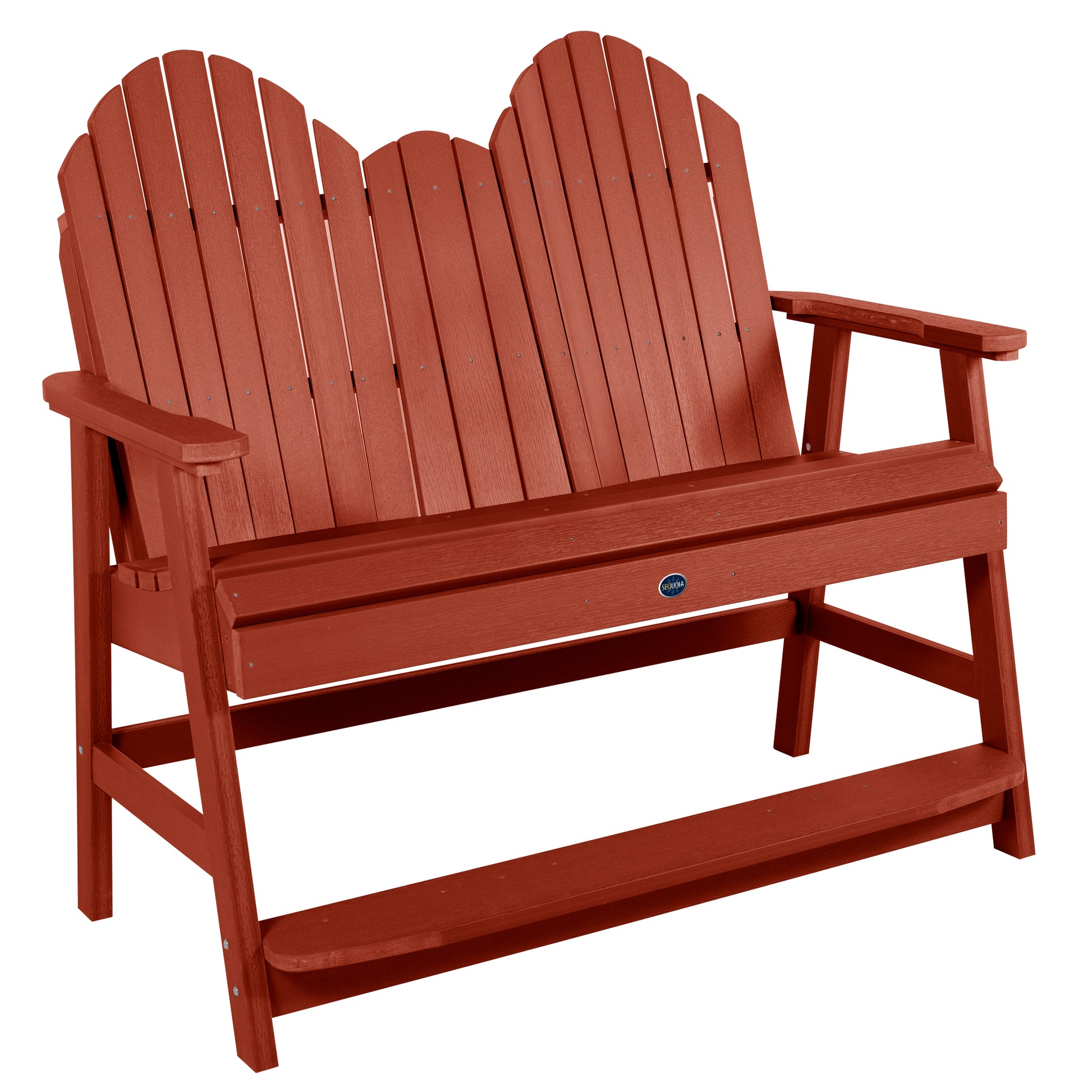 Lighthouse counter height Adirondack bench in Rustic Red
