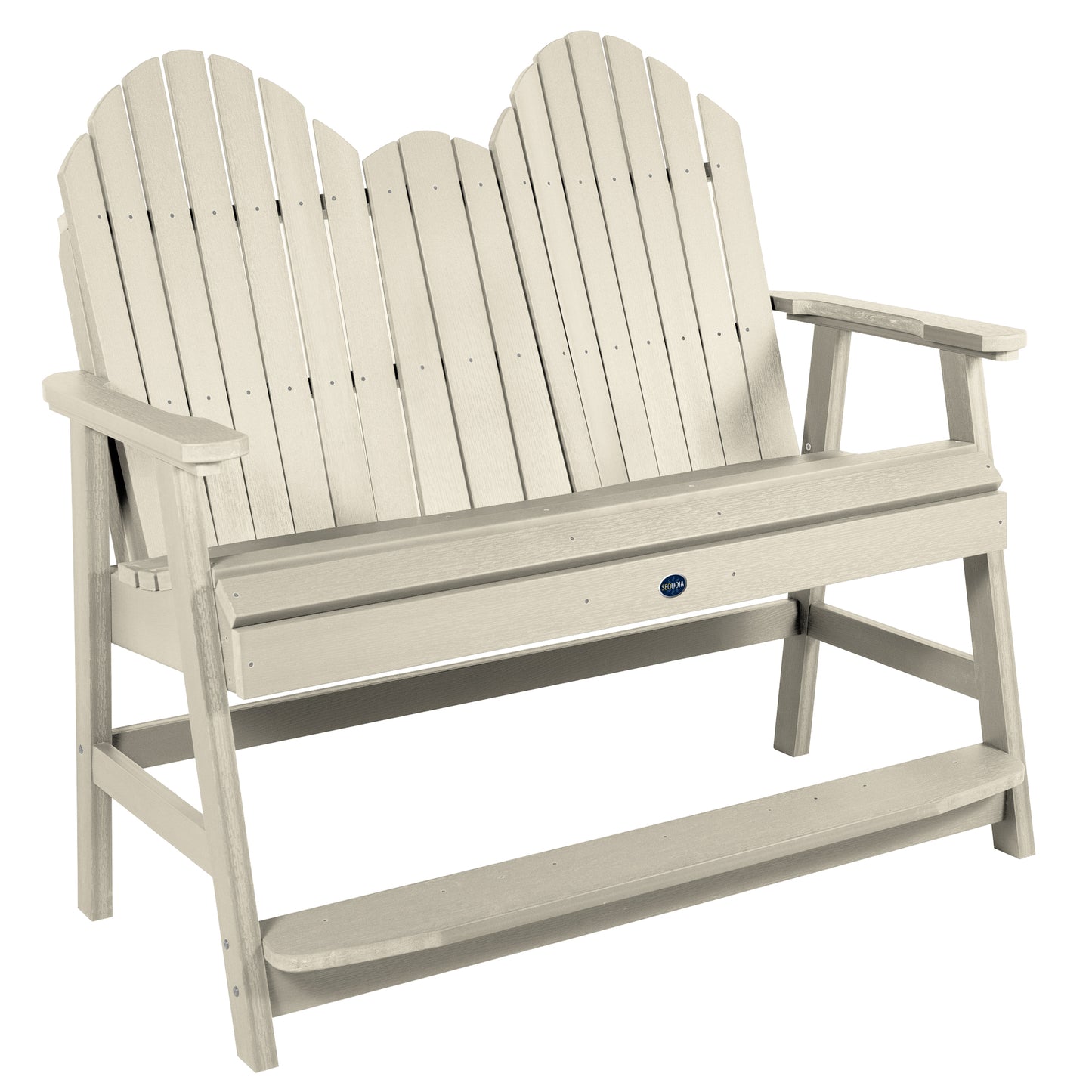 Lighthouse counter height Adirondack bench in Whitewash