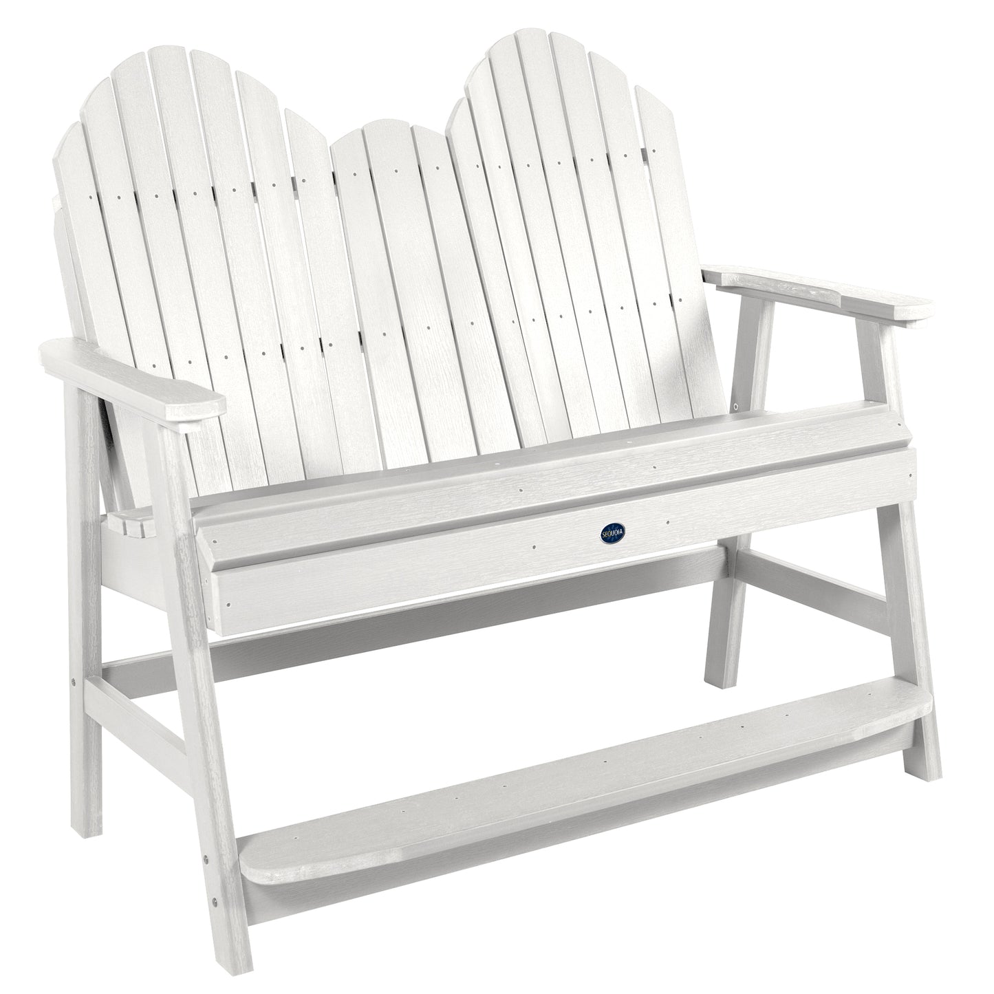 Lighthouse counter height Adirondack bench in White