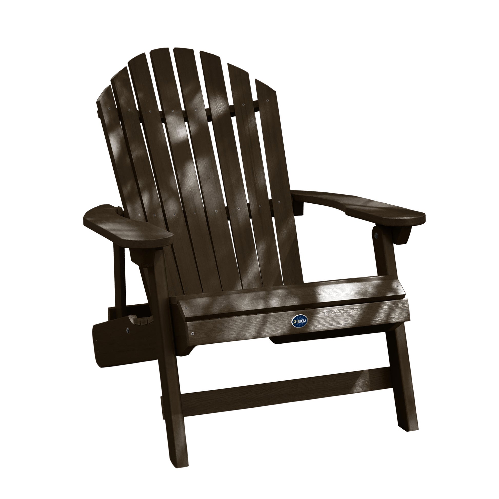 King-sized Horizon folding and reclining Adirondack chair in Weathered Acorn