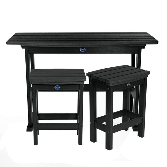 Blue Ridge 3 piece counter height balcony set in Black