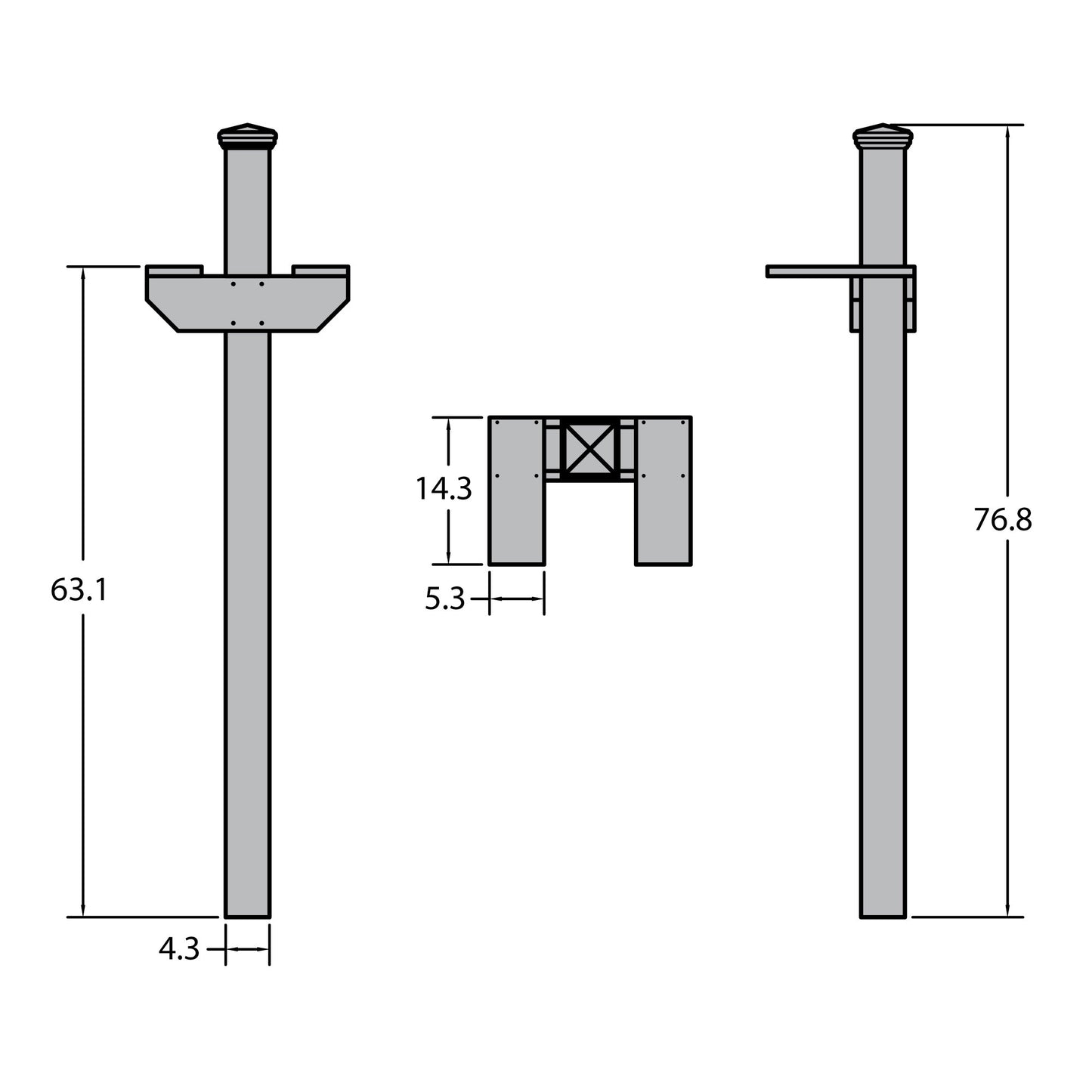 St. Clair Double Mailbox Post
