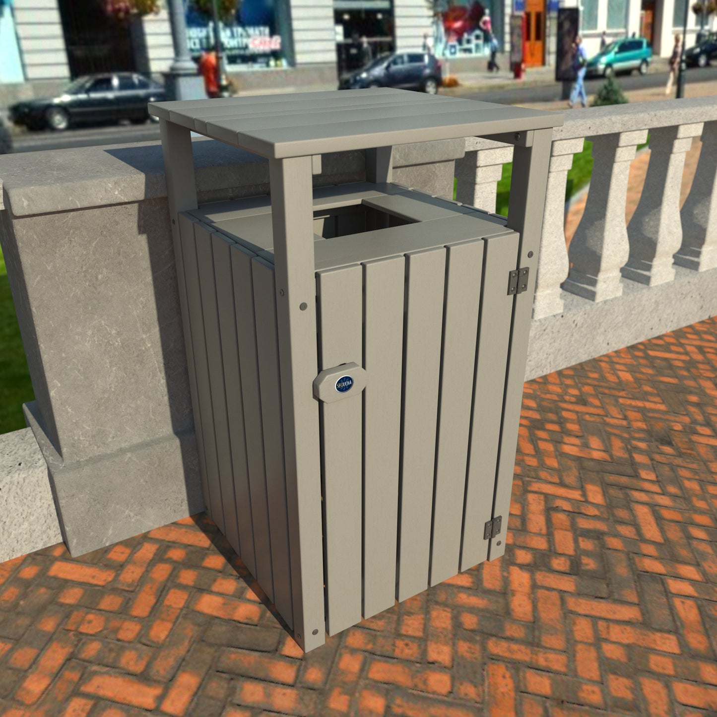 Commercial Trash Can With Hood