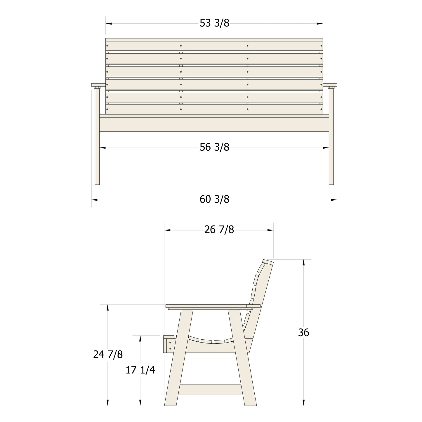 Sunrise Coast 5ft bench measurements