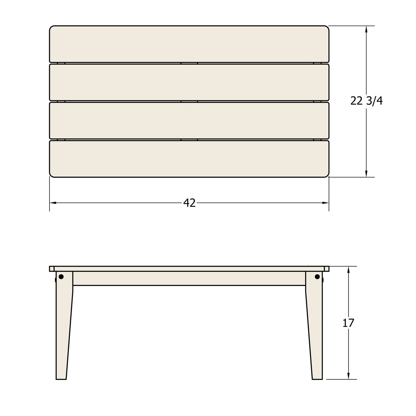 Sunrise Coast Conversation Table measurements