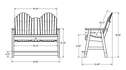 Lighthouse counter height Adirondack bench measurements 