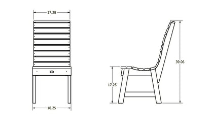 Aurora Armless Dining Chair - Dining Height