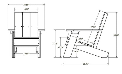 Granite Hills modern Adirondack chair measurements