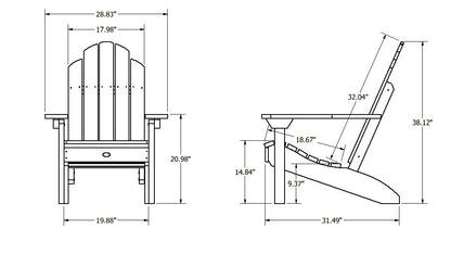 Lighthouse Classic Adirondack Chair Measurements