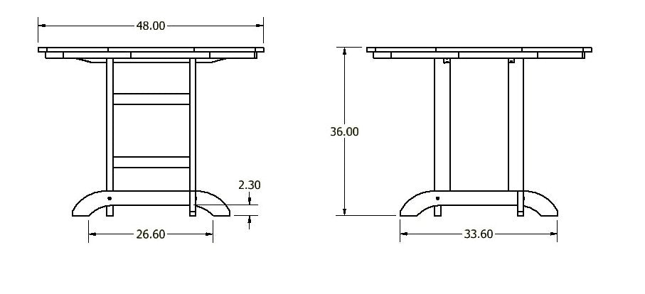 Homestead 48in counter height table measurements