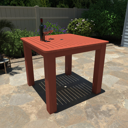 Red Homestead 42x42 counter height table with wine and glasses