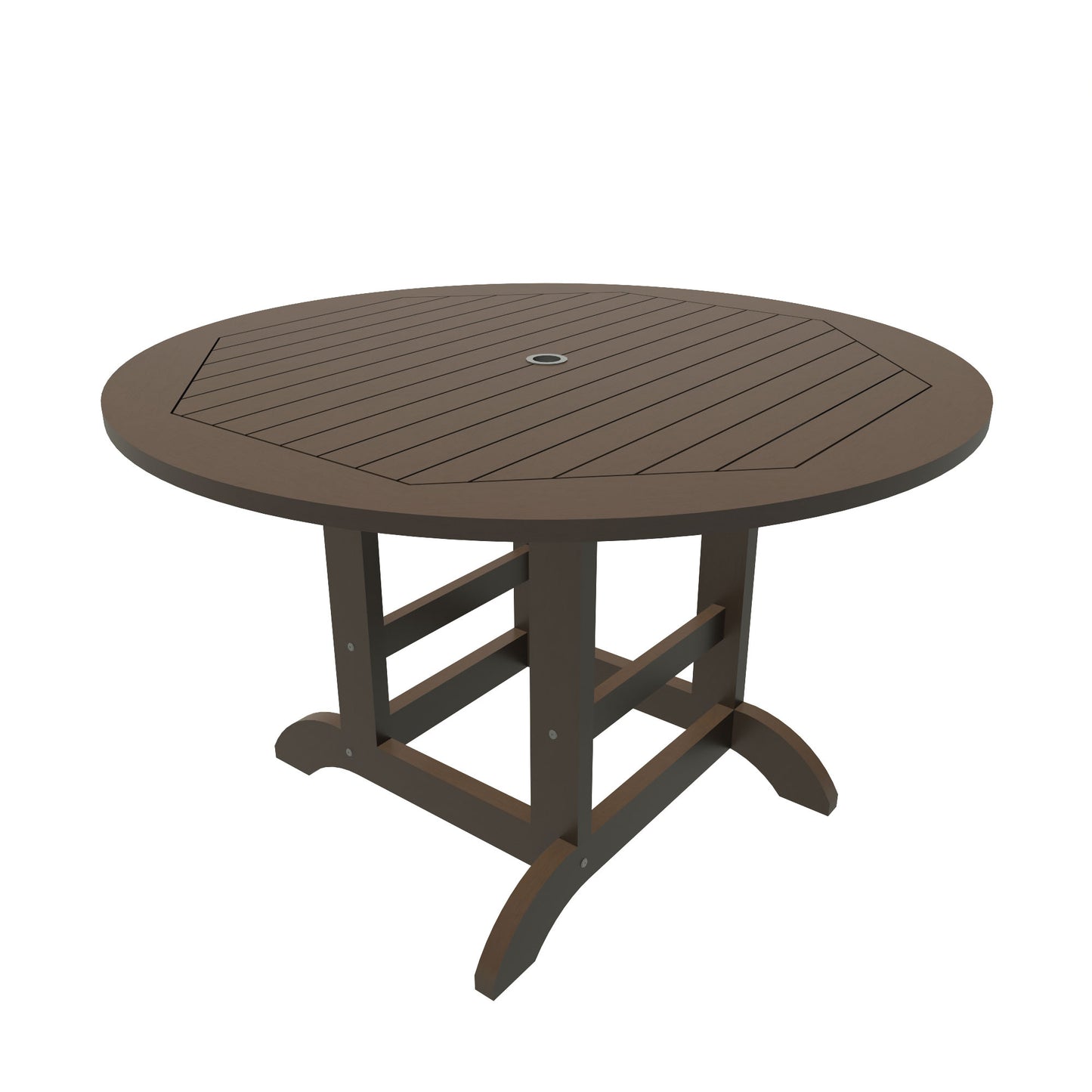 Homestead 48in diameter dining height table in Weathered Acorn