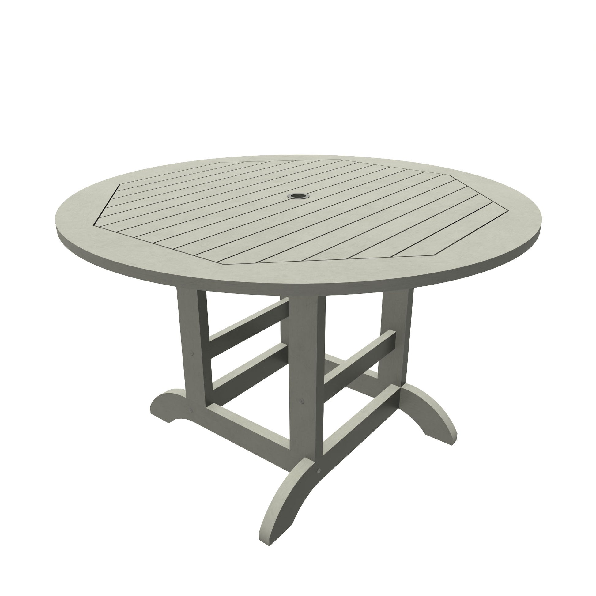 Homestead 48in diameter dining height table in Coastal Teak