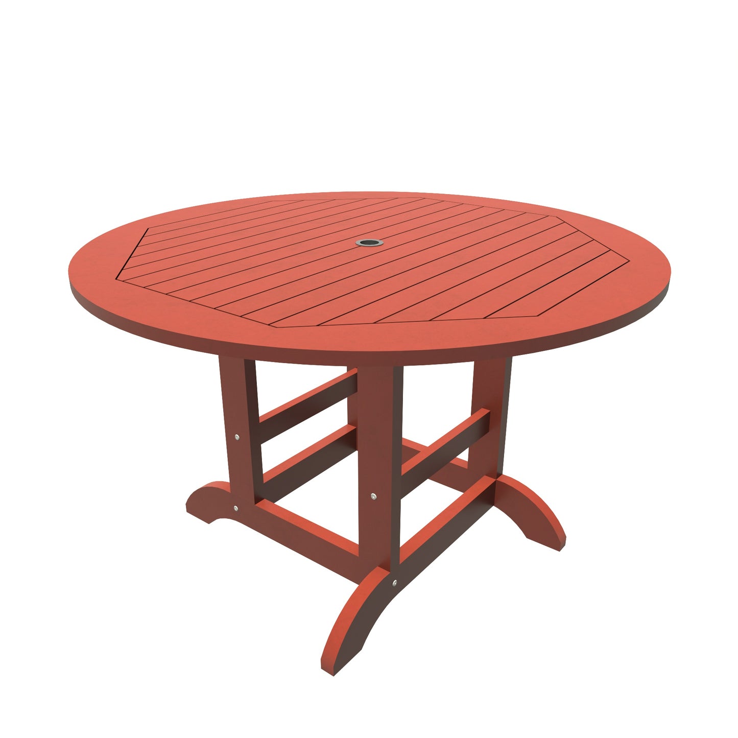 Homestead 48in diameter dining height table in Rustic Red