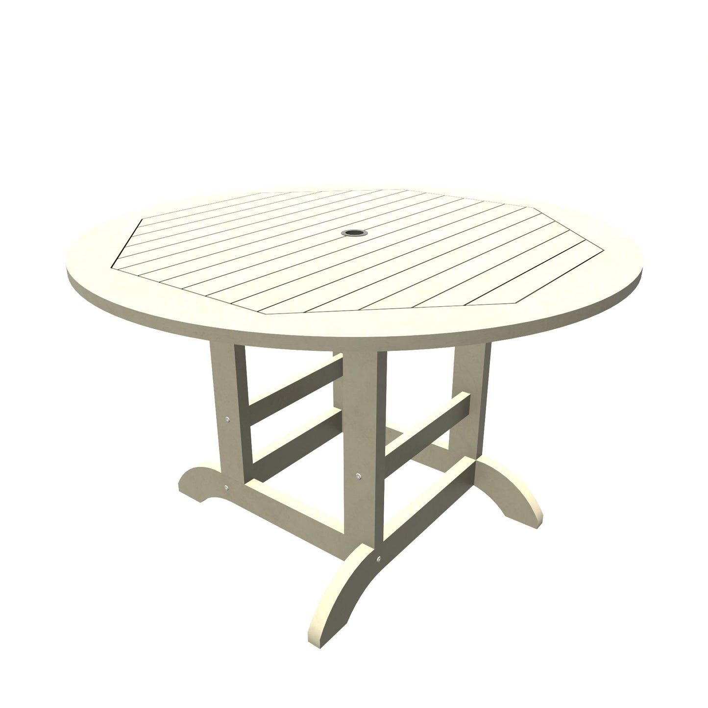 Homestead 48in diameter dining height table in Whitewash