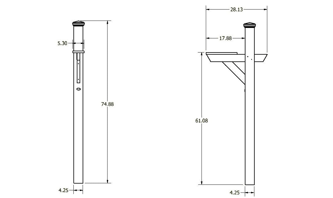 St. Clair Mailbox post measurements