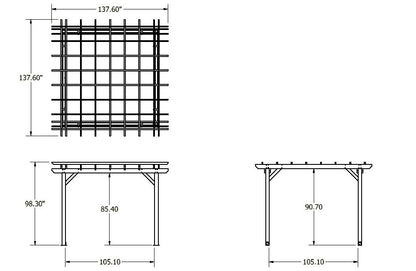 St. Clair 12 x 12 Pergola Measurements
