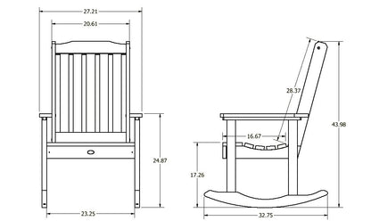 Blue Ridge rocking chair measurements