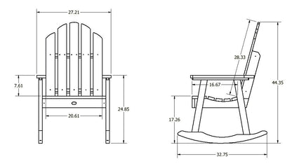 Lighthouse garden rocking chair measurements