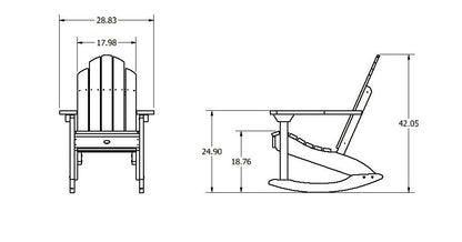 Lighthouse Adirondack rocking chair measurements