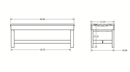 Blue Ridge 4ft commercial grade backless bench measurements