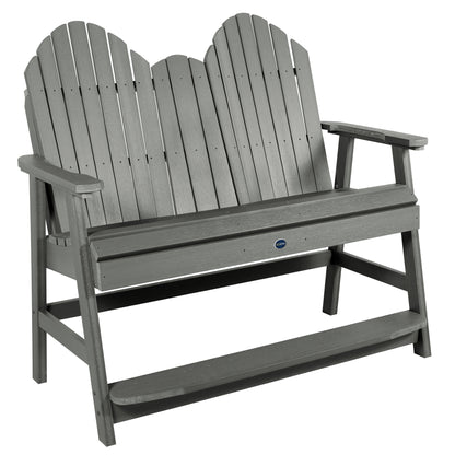 Lighthouse counter height Adirondack bench in Coastal Teak