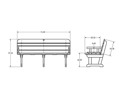 Aurora ADA Park Bench - 6ft