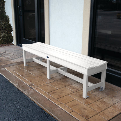 6ft White Blue Ridge backless bench on stone porch