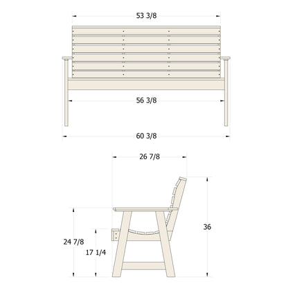 Aurora Garden Bench - 5ft