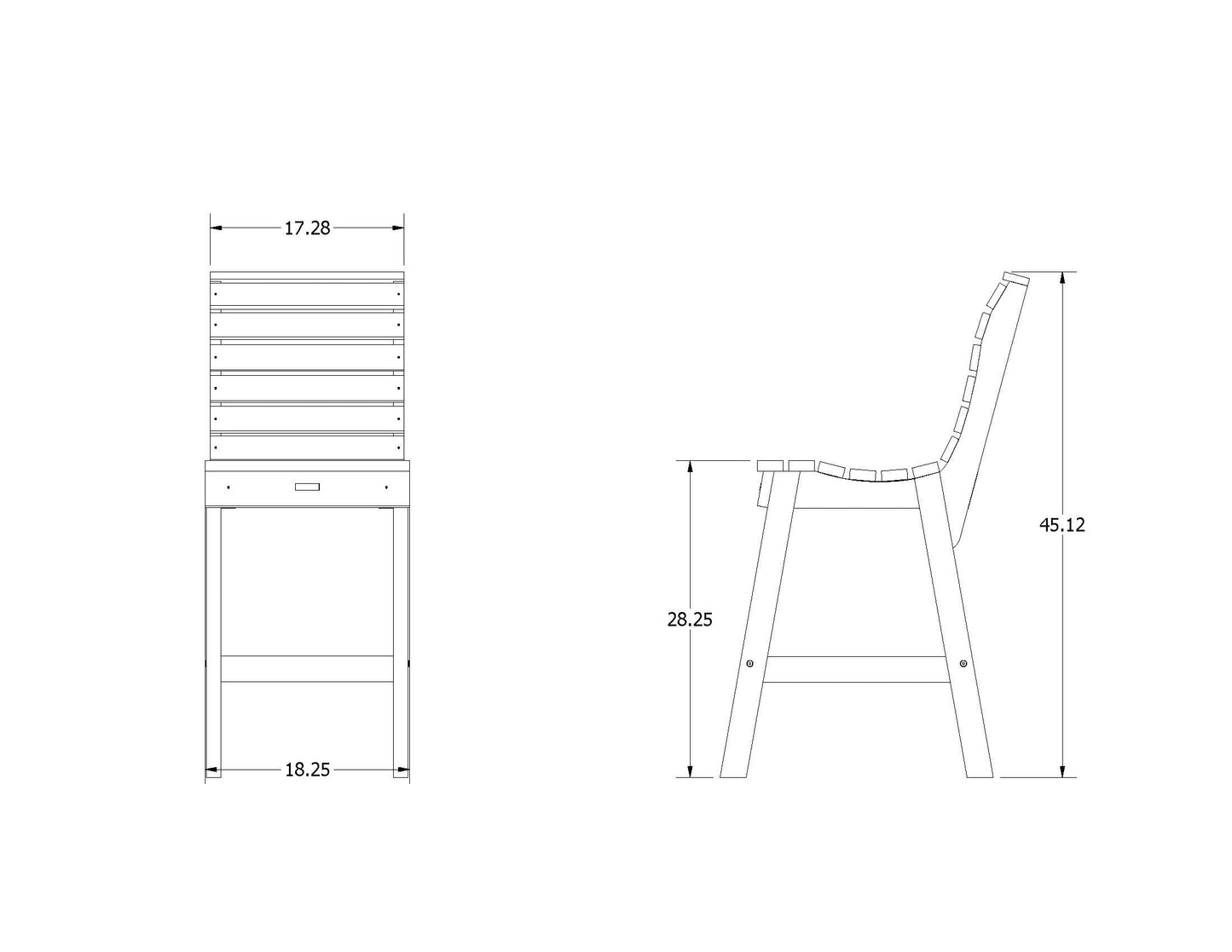 Aurora Armless Dining Chair - Bar Height