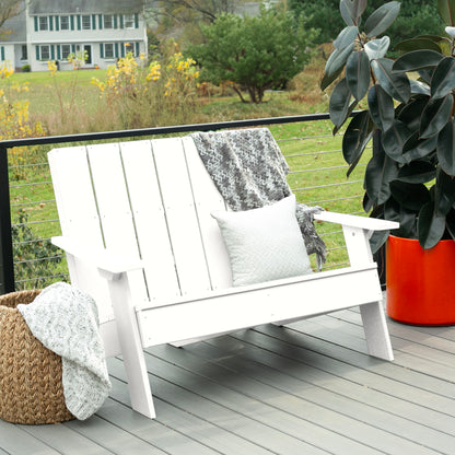 White Granite Hills double wide Adirondack chair with blankets and pillow