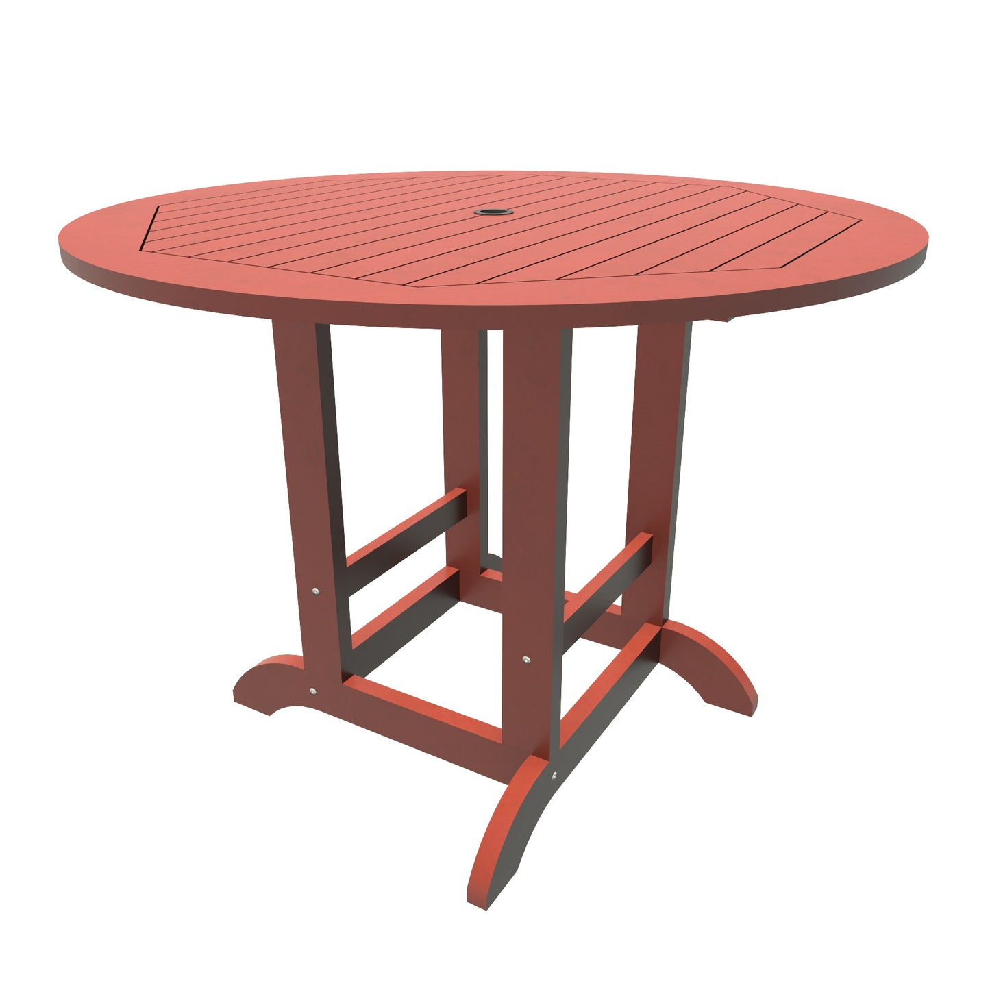 Homestead 48in diameter counter height table in Rustic Red