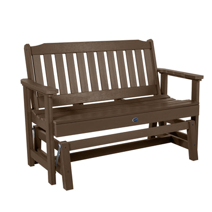 4ft Blue Ridge glider bench in Weathered Acorn