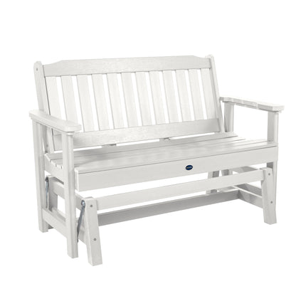 4ft Blue Ridge glider bench in White