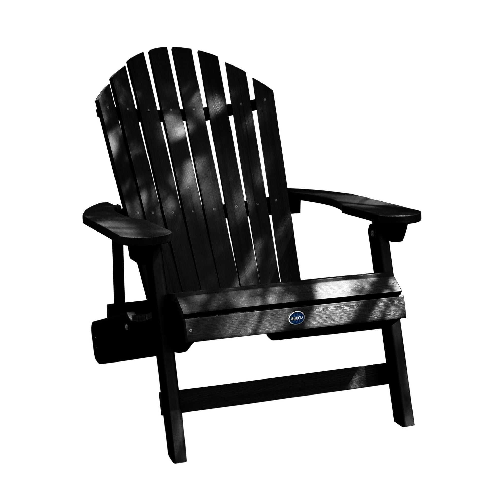 King-sized Horizon folding and reclining Adirondack chair in Black