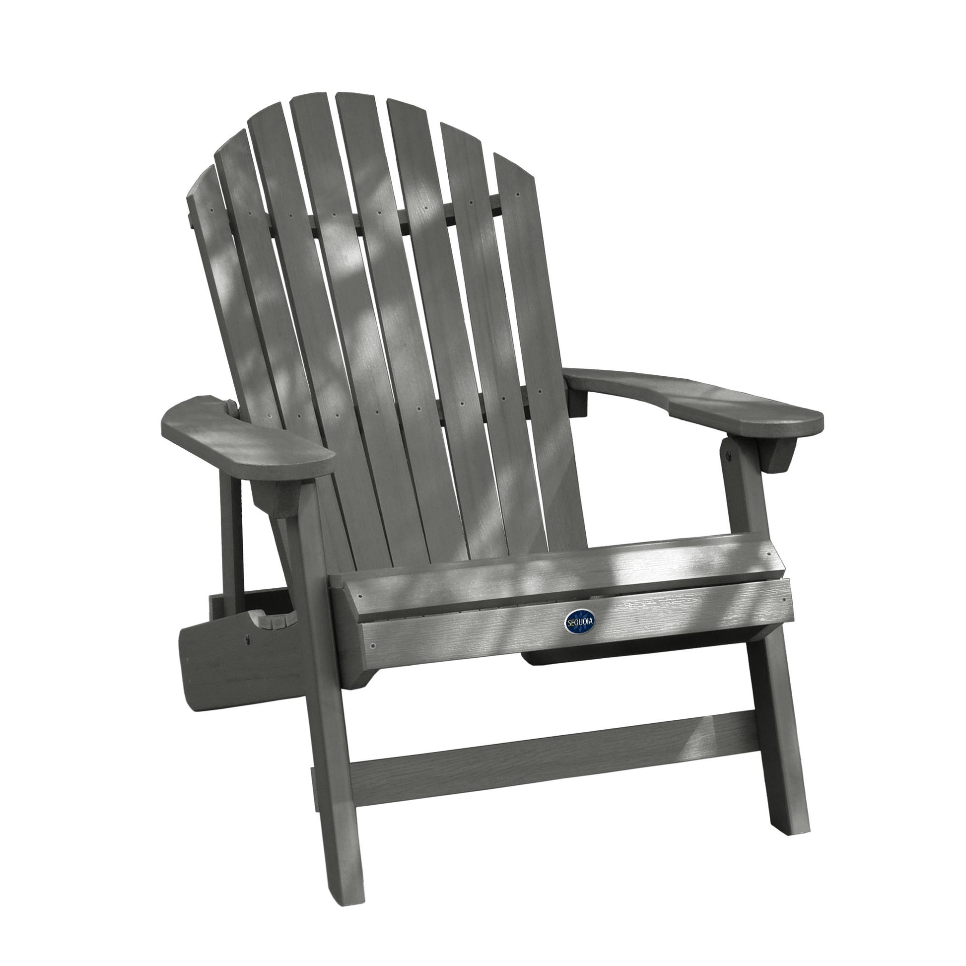 King-sized Horizon folding and reclining Adirondack chair in Coastal Teak